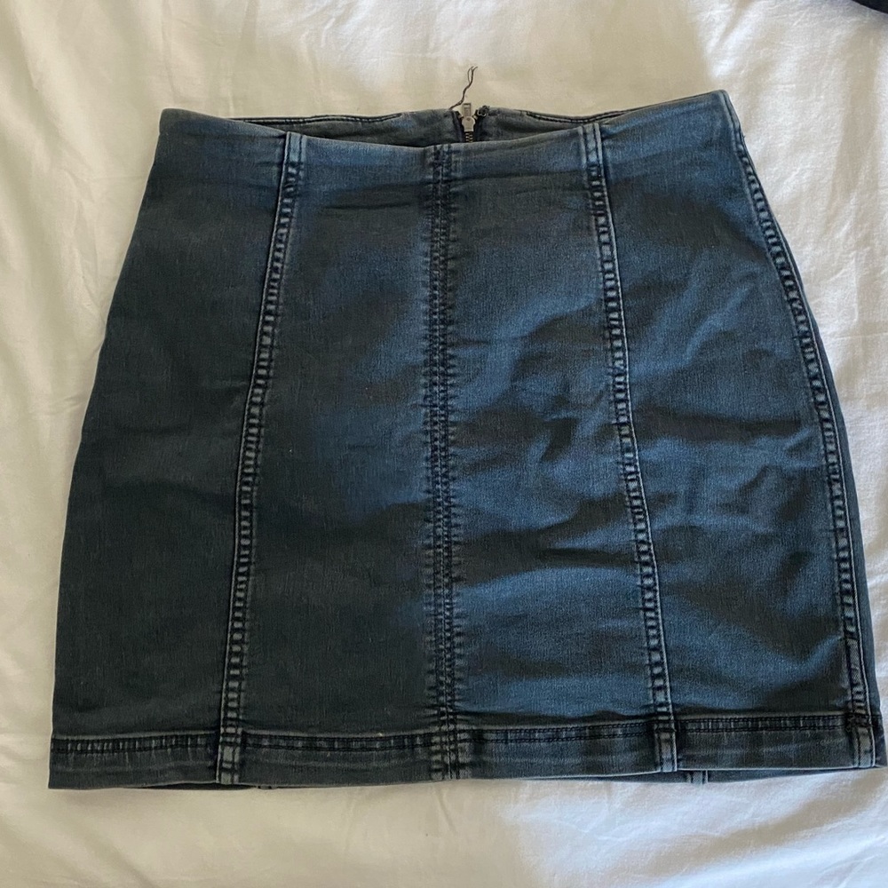 Free People Modern Femme Denim Mini Blue